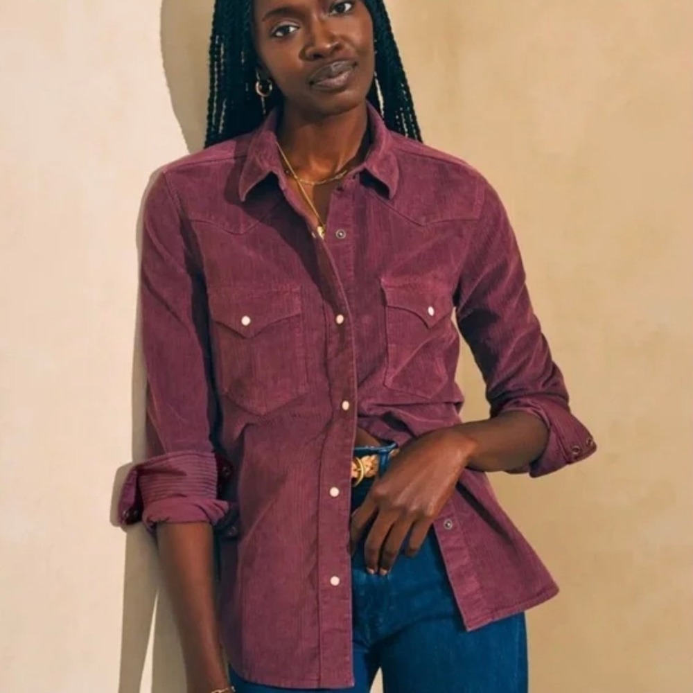 Faherty Stretch Cord Western Shirt corduroy‎